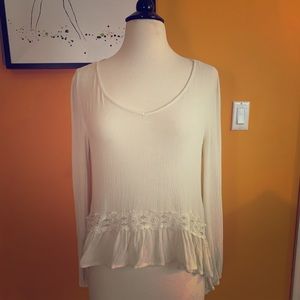 Cream Peasant Top Sz S